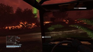 Wir entdecken unterwegs mit einem Jeep einen Flächenbrand. Wurde hier vor kurzem noch gekämpft?