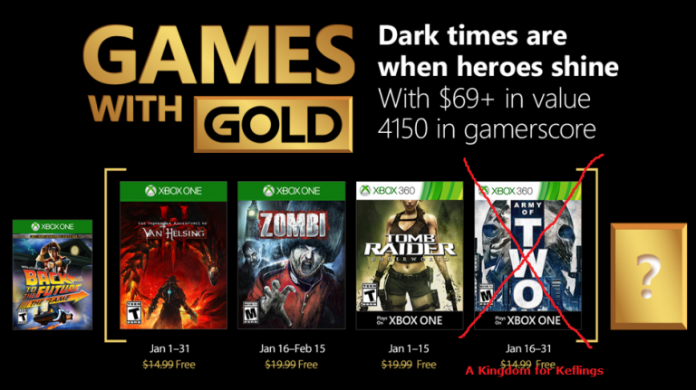 Spiele Update im Games with Gold Angebot im Januar!