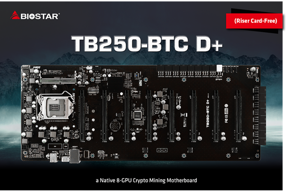 BIOSTAR kündigt TB250-BTC D+ Mainboard an