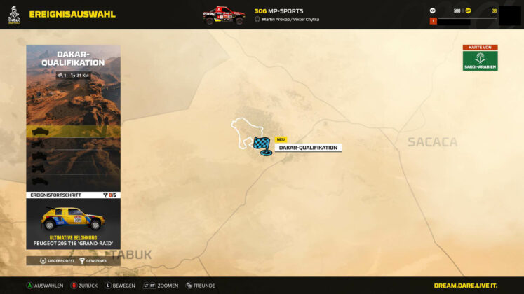 Dakar Desert Rally Karte