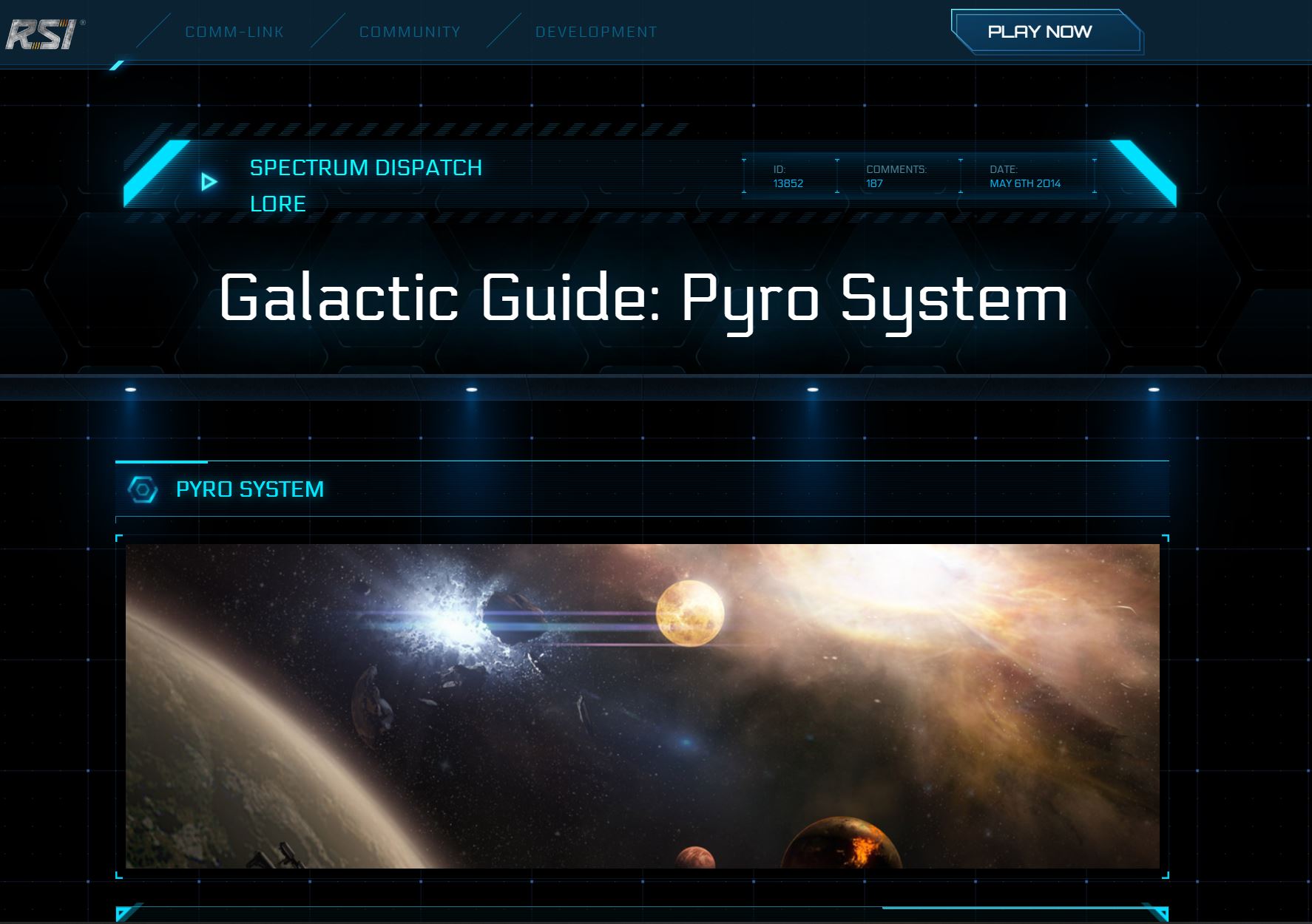 Pyro System Galactic Guide auf robertsspaceindustries.com