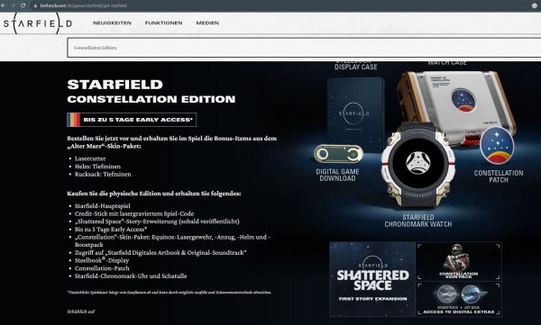 Starfield Shattered Space Premium Constellation Edition