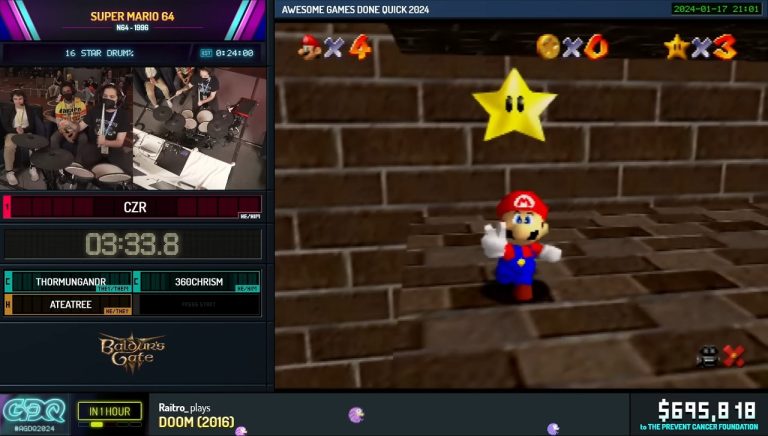 Super Mario 64 Speedrun on Drums – Awesome Games Done Quick