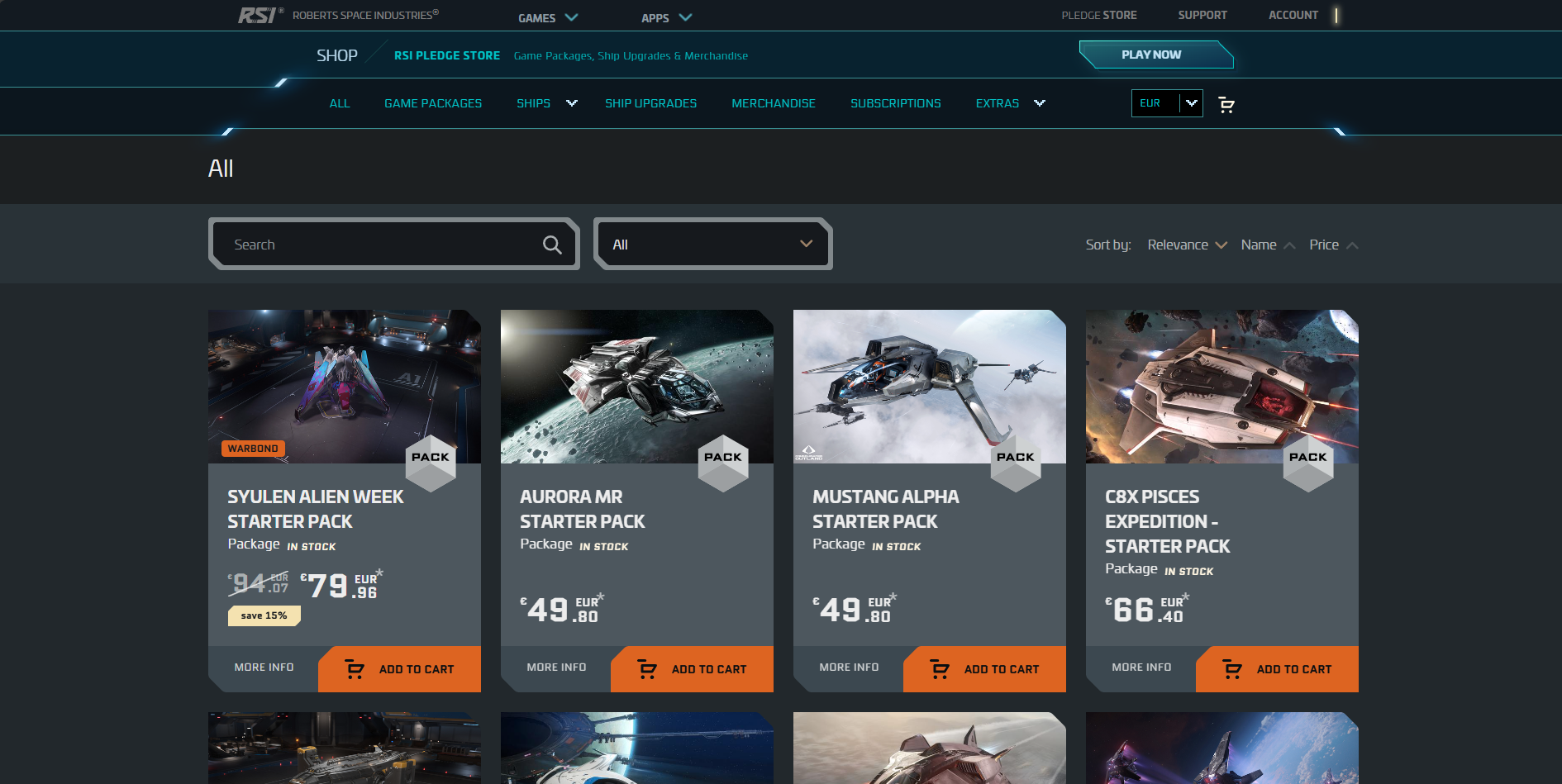 Star Citizen Pledge Store