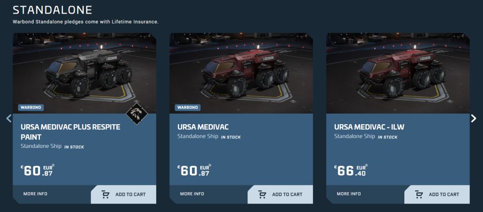 Star Citizen URSA Medical Rover Standalone Preise