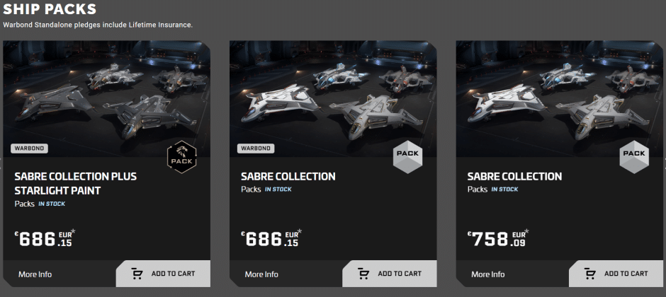 Sabre Peregrine Ship Packs Preise