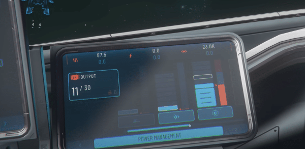 Star Citizen neue MFDs Power Management