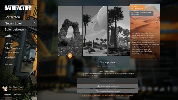 Satisfactorey 1.0 Levelauswahl Dünenwüste