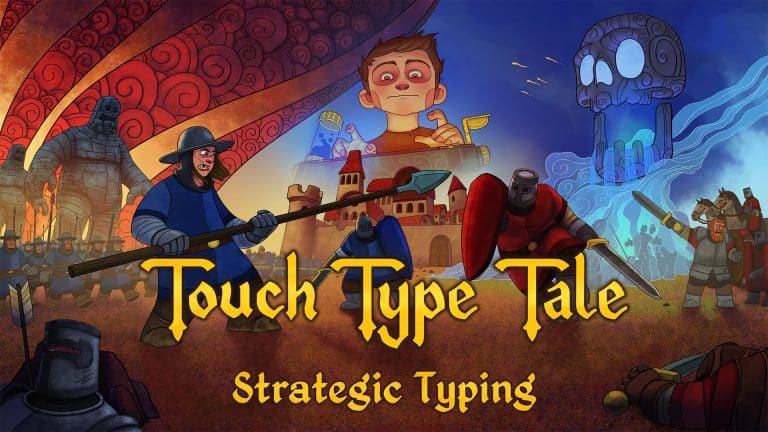 Touch Type Tale: Protagonist Paul thront über Stadt und Soldaten mit seiner magischen Schreibmaschine