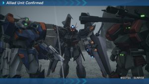 Mobile Suit Gundam Seed Battle Destiny. Strike Noir, Blu Duel und Buster Verde machen sich bereit. 