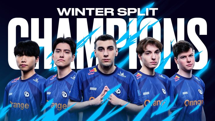 Das Bild zeigt den Winter Split Champion, das League of Legends Team Karmine Corp.