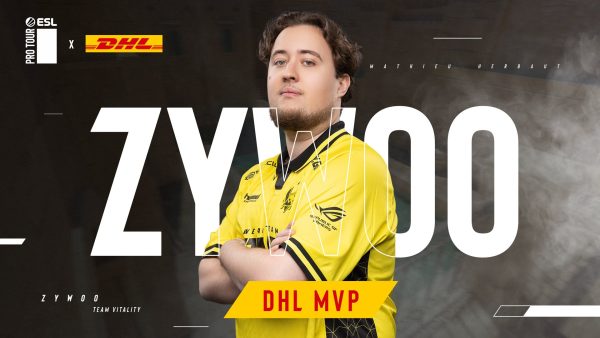 Ein Bild, das den Counter-Strike Spieler "ZywOo" zeigt, der bei den IEM Dallas 2025 erneut zum MVP gekürt wurde.
