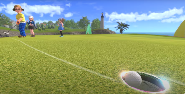 Ein Bild, das eine Spielszene von Everybody´s Golf zeigt