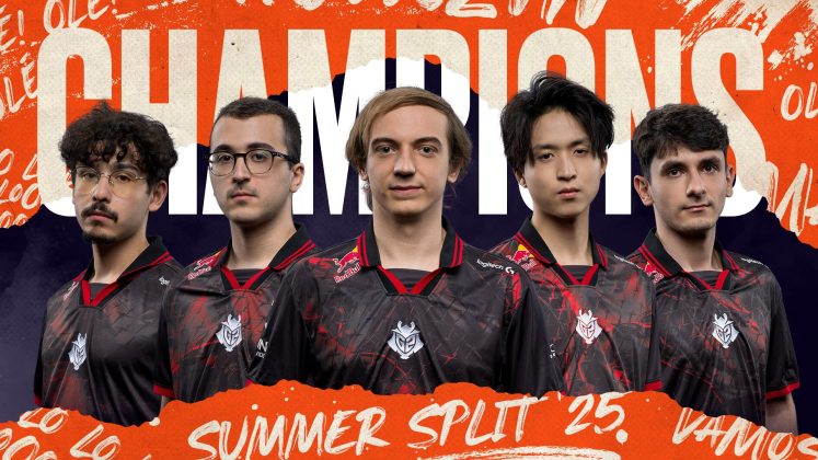 G2 Esports ist 2025 LEC Summer Champion. Das Bild zeigt das Gewinner Team.
