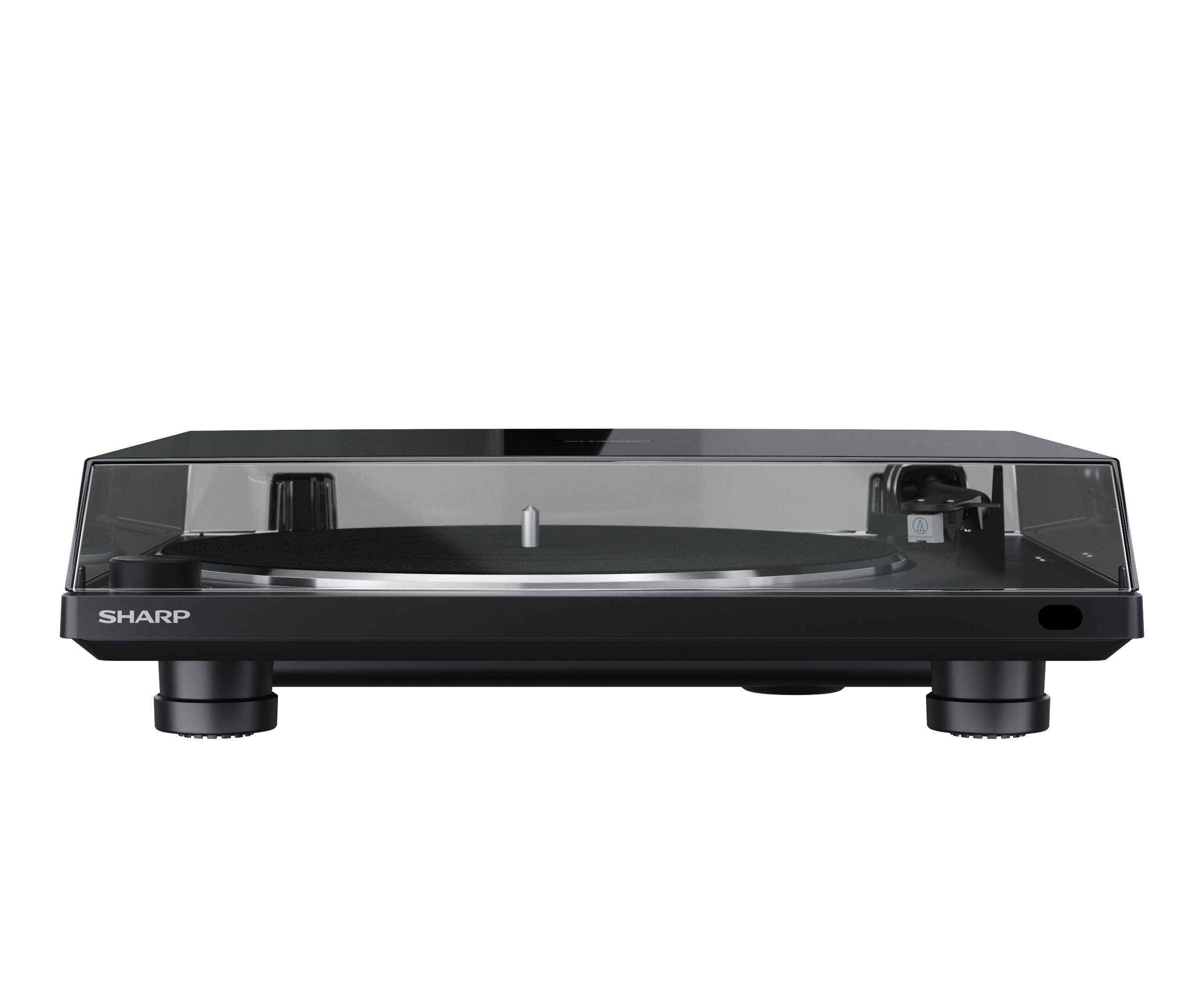 Giradischi Automatico Sharp RP-TT100 – Bluetooth 5.4, Registrazione USB-C, Pickup Audio-Technica, Copertura Antipolvere, Deck In ABS Nero