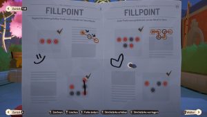 Eine Zeitung mit verschiedenen Punkten, die verbunden werden sollen.