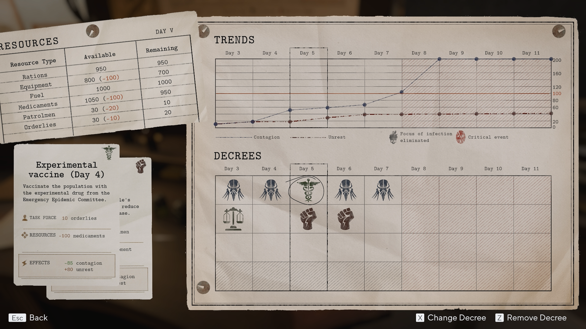 Diagnosebogen aus dem Spiel Pathologic 3