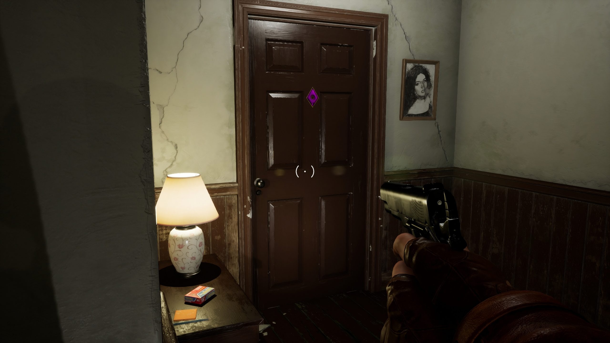 Eine unbekannte Tür in einem Haus von Ebola Village