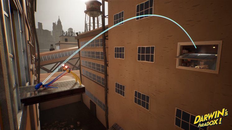 Darwin., der sich mit seinen Tentakeln auf die andere Seite schleudert.