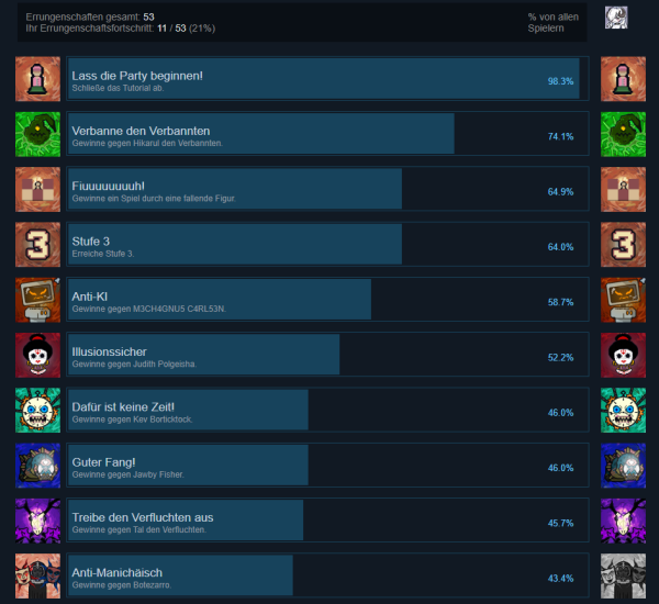 Die Steam-Achievements für Gambonanza