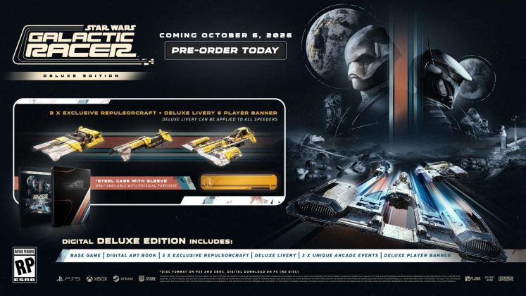 Star Wars Galactic Racer: Die Inhalte der Deluxe Editonen mit neuen Fahrzeugen und Bannern.