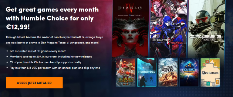 Humble Bundle lockt mit Diablo 4 und weiteren Deals