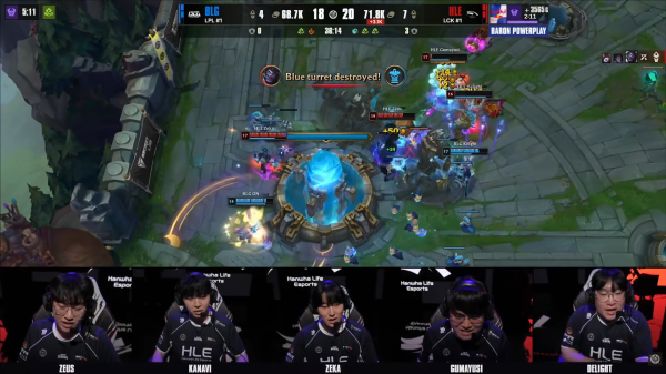 Das Bild zeigt die letzten Momente bevor der MSI 2026 Champion HLE gekrönt wurde.