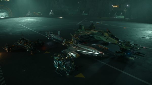 Star Citizen Hangar Alpha Wolf Gladius Basher Merlin Pitbull & Fury